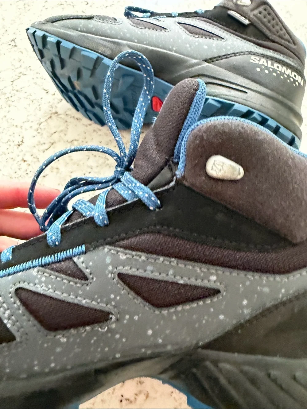 Salomon Boy’s Black and Blue Waterproof Boots